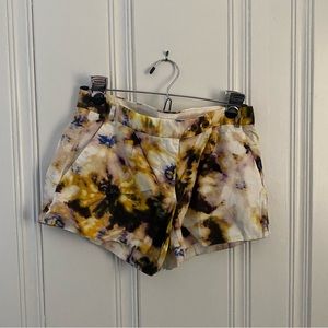 J. CREW WHITE YELLOW PURPLE TIE DYE SPLATTER CUTE SHORTS EUC SZ 2. Worn once.